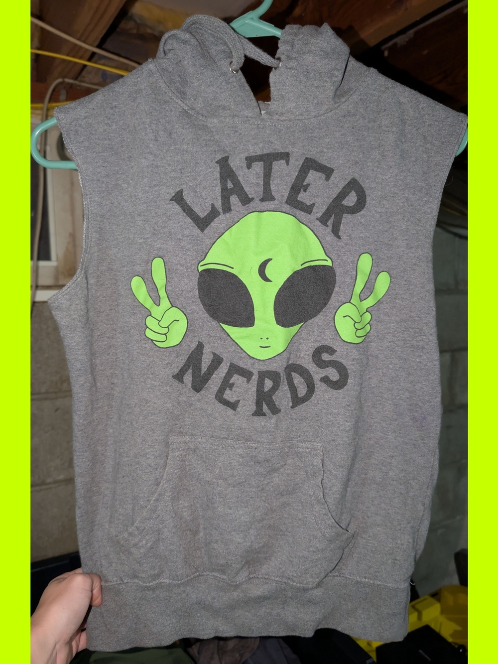Later Nerds Alien Sleeveless Hoodie
